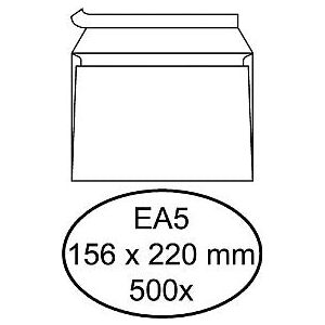 Quantore - Enveloppe Bank EA5 156x220mm auto-adhésif blanc 500 pièces