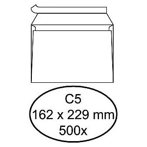 Quantore - Enveloppe Bank C5 162x229mm auto-adhésif blanc 500 pièces