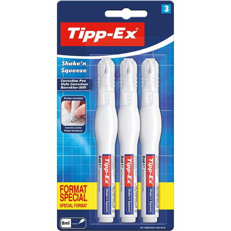 Tipp-Ex -  correctiepen Shake 'n Squeeze, blister van 3 stuks, special format