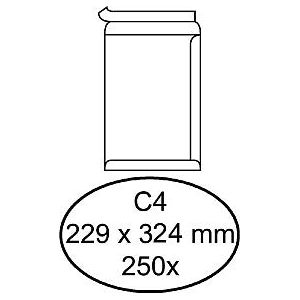 Quantore - Enveloppe Deed C4 229x324mm auto-adhésif blanc 250 pièces