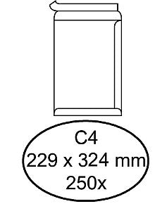 Quantore - Enveloppe Deed C4 229x324mm auto-adhésif blanc 250 pièces