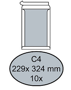 Quantore - umhüllt Bordrug C4 229x324mm Selbstadhäsive weiße 10 Stücke