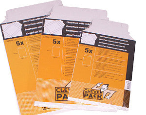 CleverPack - Envelop karton A5 176x250mm wit pak à 5 stuks