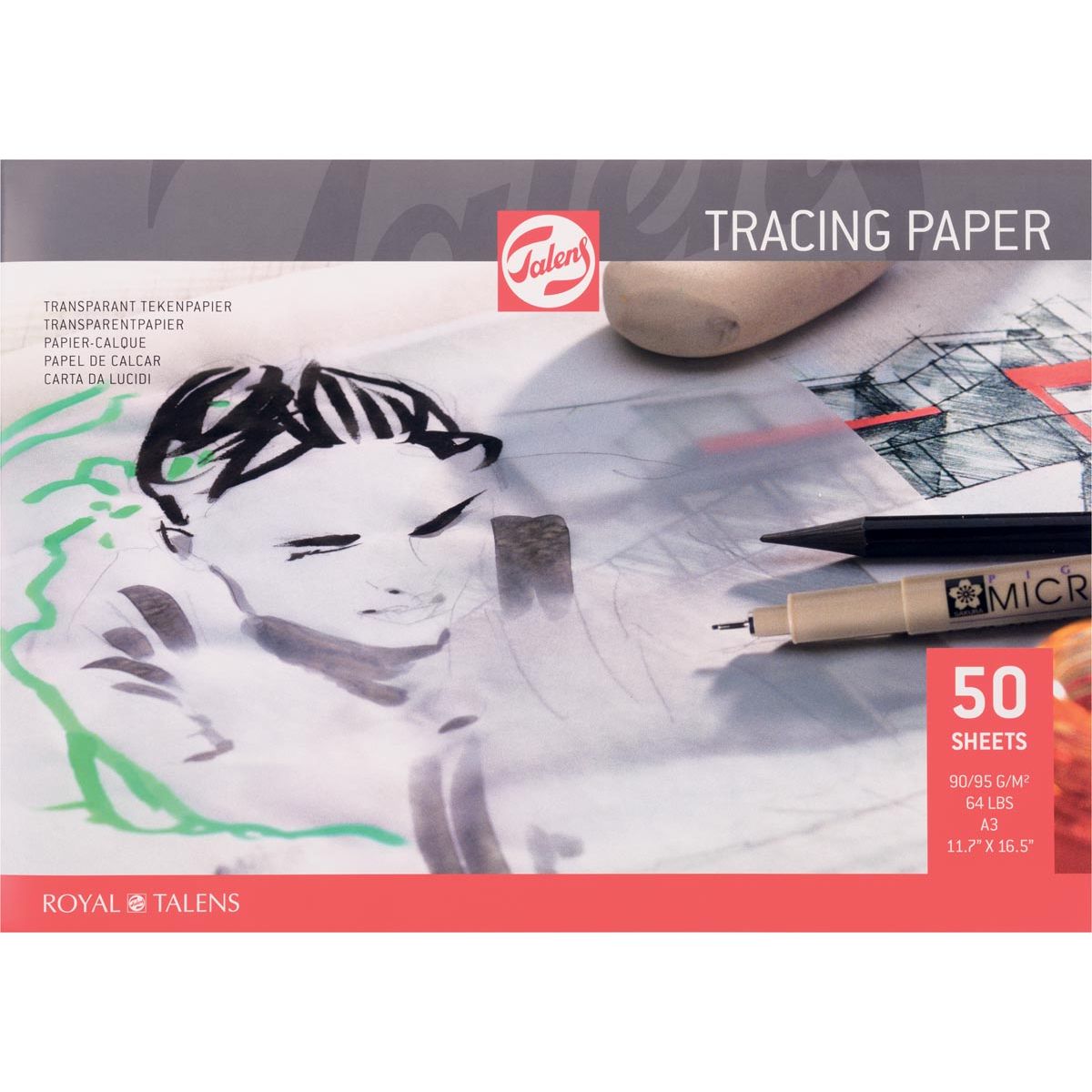 Talens -  kalkpapier, 90 g/m², ft A3