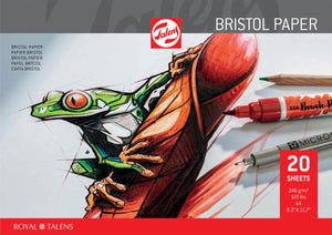 Talens - Papel Bristol, 250 g, pies 21 x 29,7 cm, A4, bloc de 20 hojas