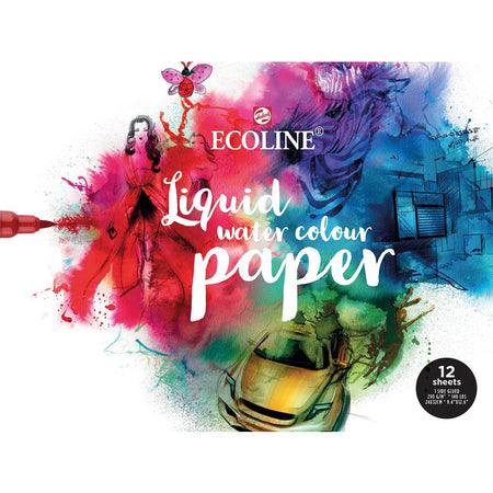 Talens -  Ecoline tekenpapier 24x32 cm, 290 gr, blok met 12 vellen