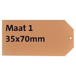 HF2 - Label hf2 nr1 35x70mm karton 200gr chamois | Doos a 1000 stuk