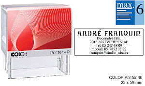 Colop - Text Stamp Imprimante 40 Personnalisable 6 Règles 59x23mm