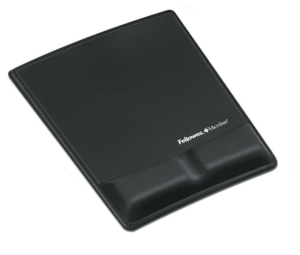 Fellowes - Health-V Fabrik mouse pad with wrist rest, black