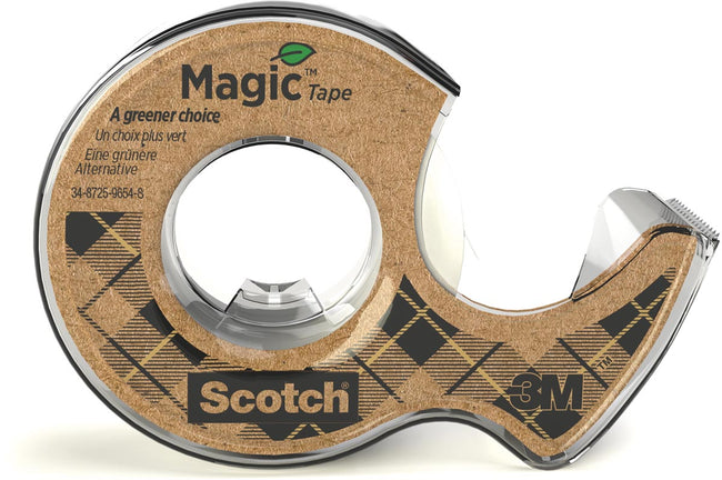 Scotch - Ruban d'emballage magique E un choix plus vert, ft 19 mm, 20 m, sur le distributeur de plastique 100% recyclé