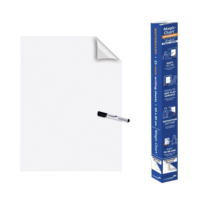 Legamaster - Lavagna Magic-Chart 600x800mm bianca 25 fogli | 4 pezzi