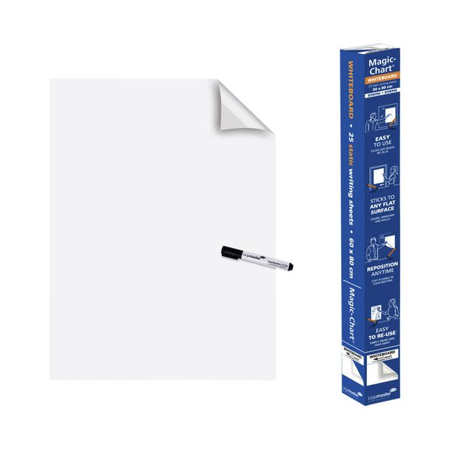 Legamaster - Magic -Chart Legamaster Whiteboard 60x80cm blanc | Rouler une feuille de 25