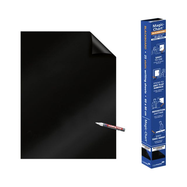 Legamaster - Magic -Chart Legamaster Whiteboard 60x80cm schwarz | Rollen Sie ein 25 Blatt