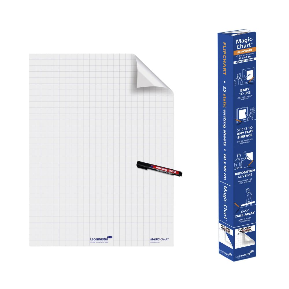 Legamaster -  Magic chart  flip 600x800mm wt ruit 25v