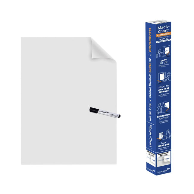 Legamaster - Lavagna Magic-Chart 600x800mm trasparente 25 fogli