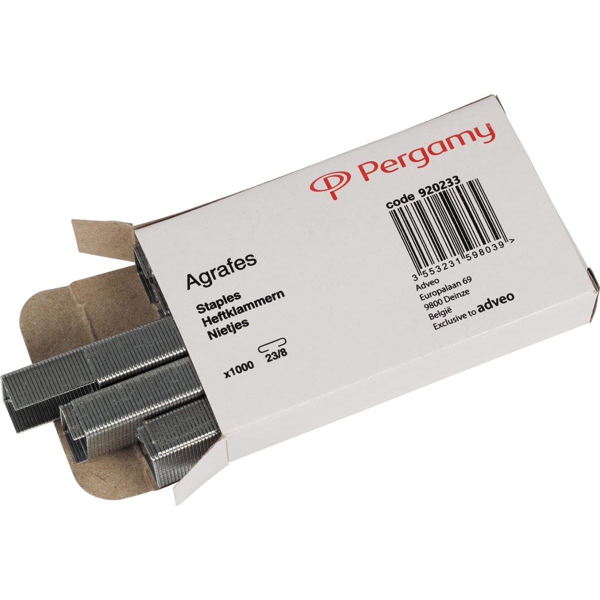 Pergamy - agrafes 23/8, 1000 pièces