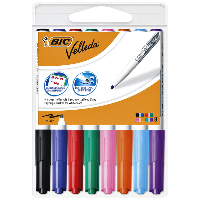 Bic - Viltstift 1748 whiteboard rond ass 1.4mm blister à 8st | 6 stuks