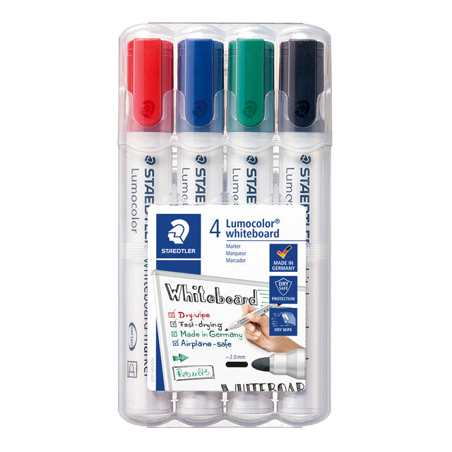 Staedtler - Filz -Tip Pen Lumo 351 Whiteboard 4st ASS | Packen Sie ein 4 -Stück | 5 Stücke