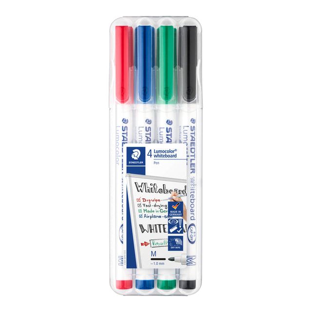 Staedtler - Filz -Tip Pen 301 Whiteboard um 1 mm Arsch | Schnappen Sie sich ein 4 -Stück