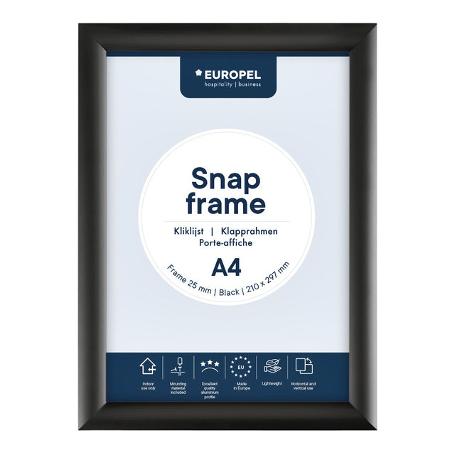 Europel - Snap frame peel A4 25mm black