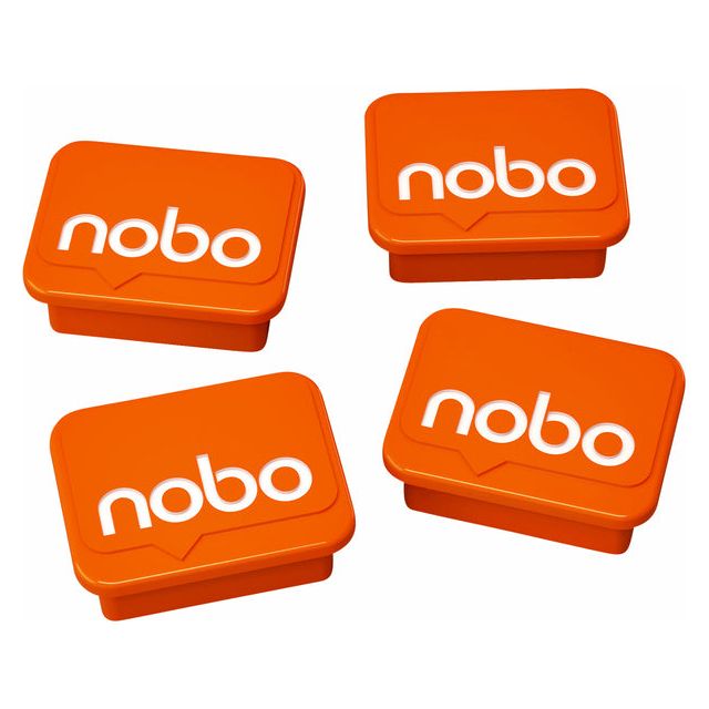 NOBO - MAGNET NOBO BLANC BLANC 22 mm Orange | Blister un 4 pièces