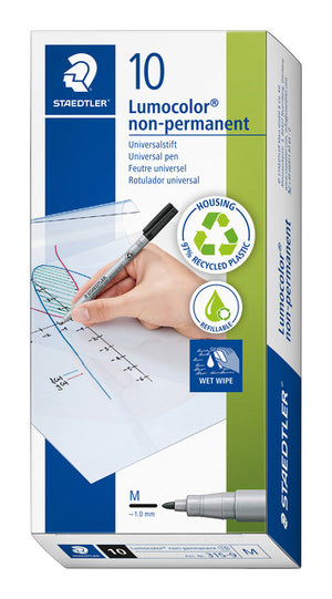 Staedtler - Rotulador Lumocolor 315 no permanente M negro | 10 piezas