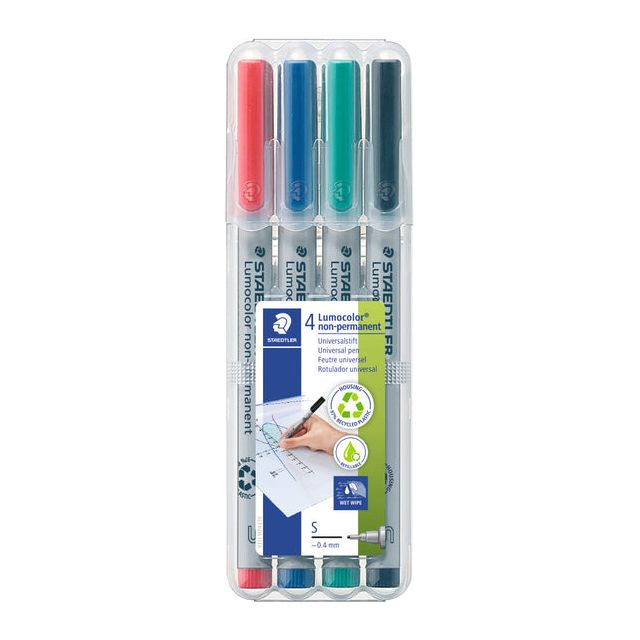 Staedtler - Filz -Tip Pen OHP Lumo SF 311 Non Perm WP4 | Schnappen Sie sich ein 4 -Stück