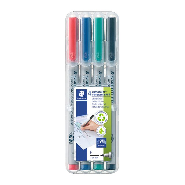 Staedtler - Filz -Tip Pen OHP Lumo F 316 Non Perm WP4 | Schnappen Sie sich ein 4 -Stück