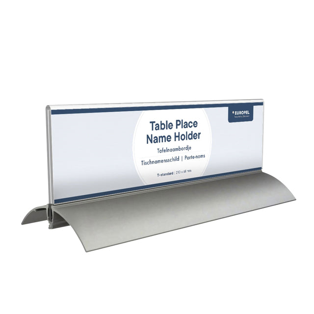 Europel - Tafelnaambord 61x210mm acryl aluminium