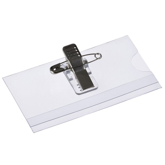 Europel - Autocollant pour badge avec clip et épingle 75x40mm 24pcs