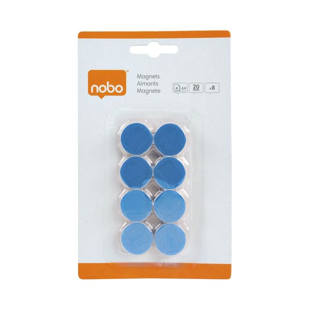 NOBO - MAGNET NOBO 20 mm bleu | Blister un 8 pièces