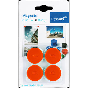 Legamaster - Imán 30mm 850gr rojo 4 piezas
