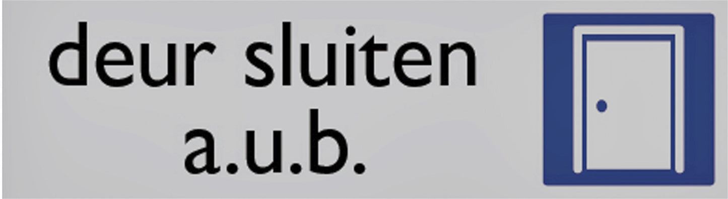 Posta -  Infobord pictogram deur sluiten 165x44mm