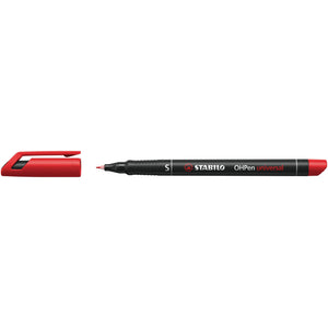 Stabilo -  OHPen, permanent marker, superfine 0.4 mm, rood, per stuk