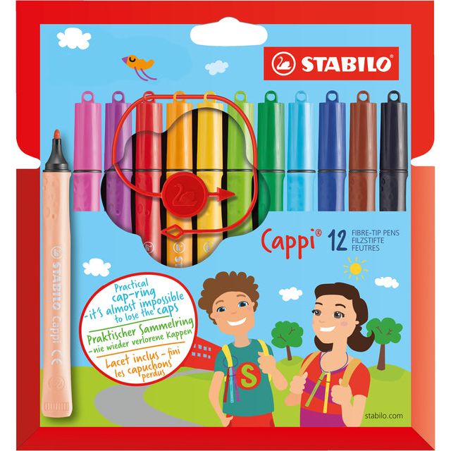 Stabilo - Felt -tip Cap Capi 168/12 m 12st Assorti | Endui un 12 pièces