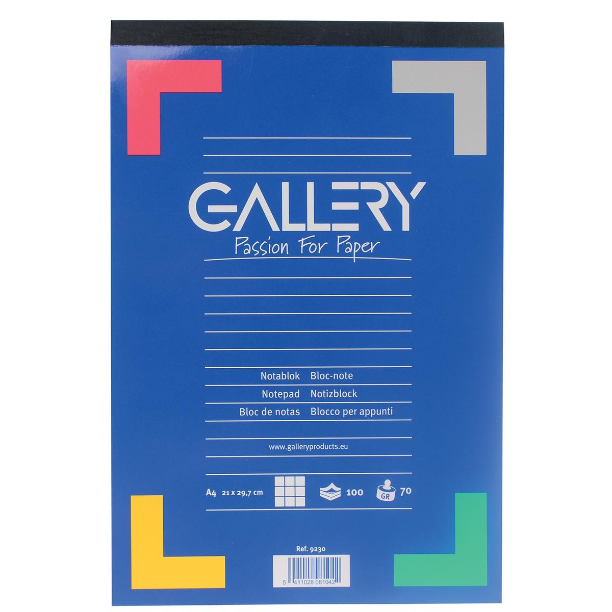 Galerie – Schreibblock, ft A4, kariert 5 mm, Block mit 100 Blatt