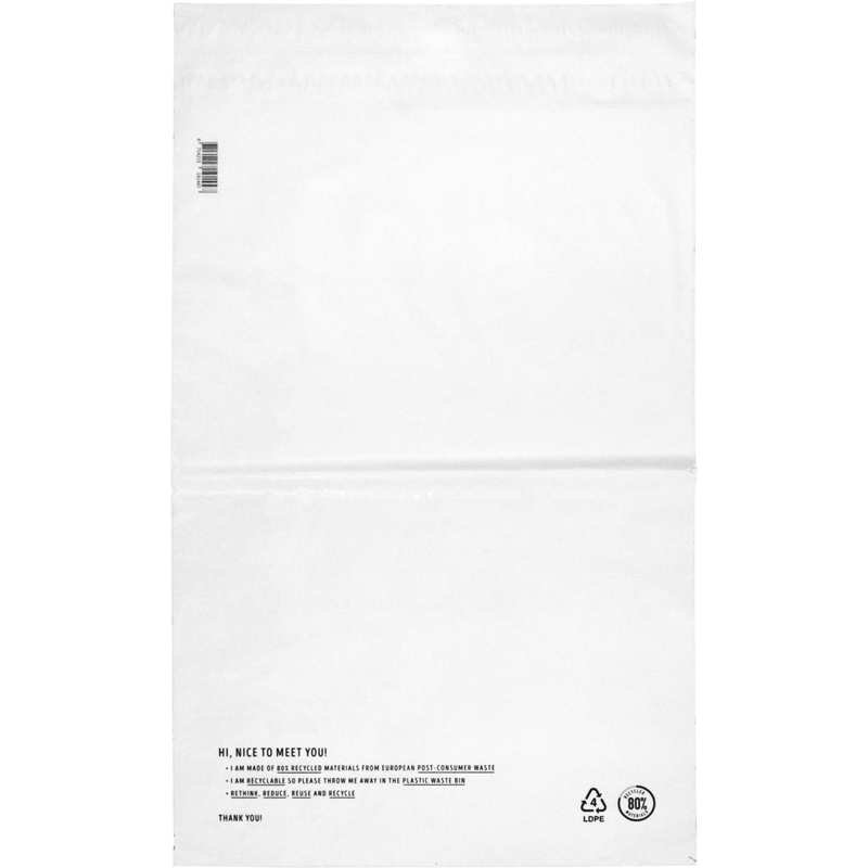 Klika -  Zak | Verzendzak | Gerecycled LDPE | 36x54cm | 65my | wit | 250 stuks