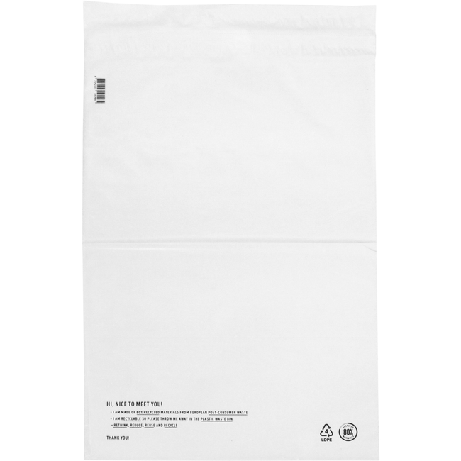 Klika -  Zak | Verzendzak | Gerecycled LDPE | 40x56cm | 65my | wit | 350 stuks