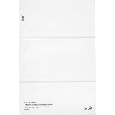 Klika -  Zak | Verzendzak | Gerecycled LDPE | 50x70cm | 65my | wit | 250 stuks