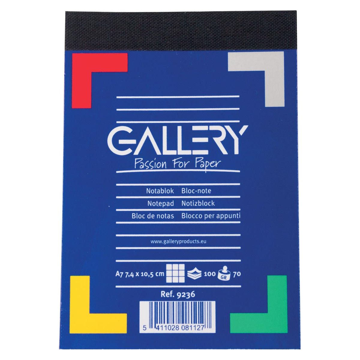 Galerie - Galerie -Notizbuch, ft A7, kariert 5 mm, Block von 100 Blättern