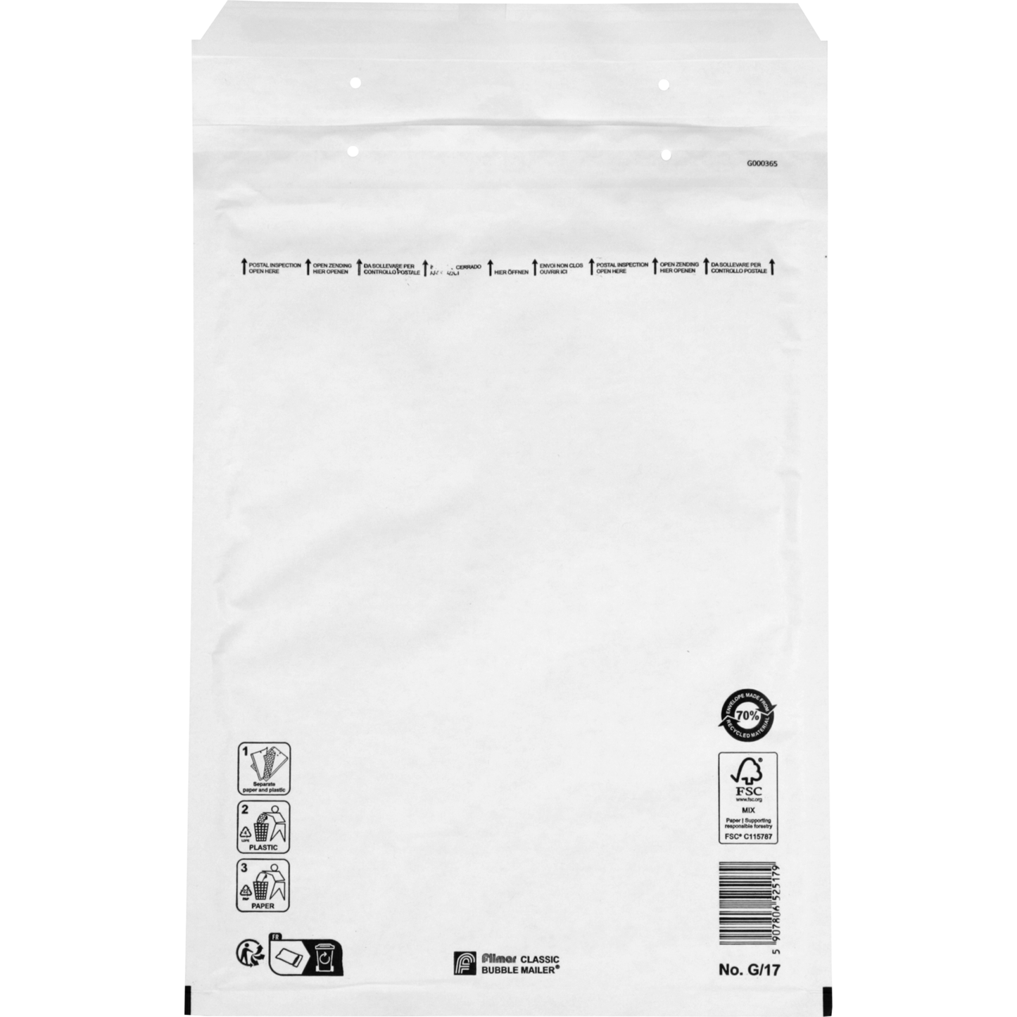 Klika - Envelope | bubble envelope | 340x240mm | G | paper + PE | white | 100 pieces