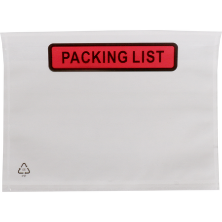 SendProof® - Busta | busta con la lista dei bagagli | lista di cose da fare | 160x122mm | A6/C6 | autoadesivo | lDPE | trasparente | 1000 pezzi