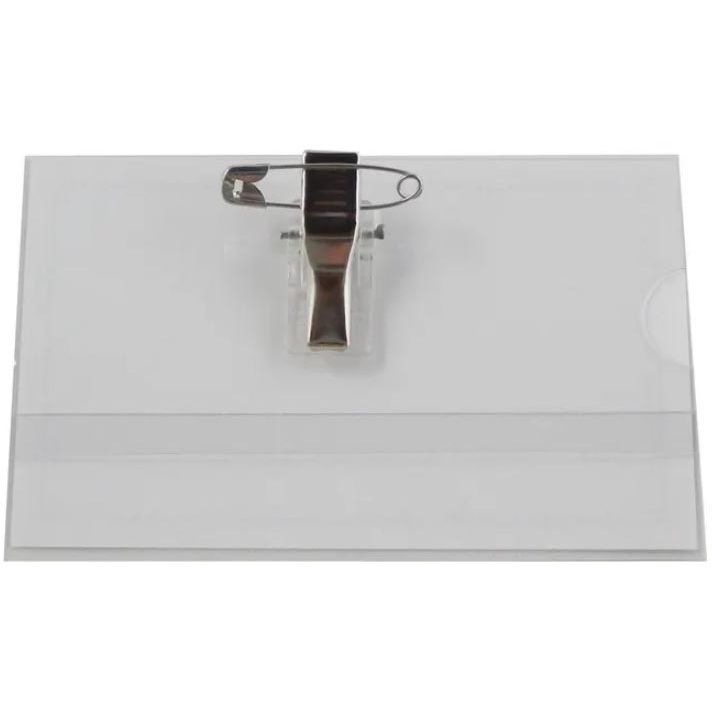 Senza marchio - Badge con pinza a combinazione, ft 58 x 90 mm, scatola da 100 pezzi, comprese etichette