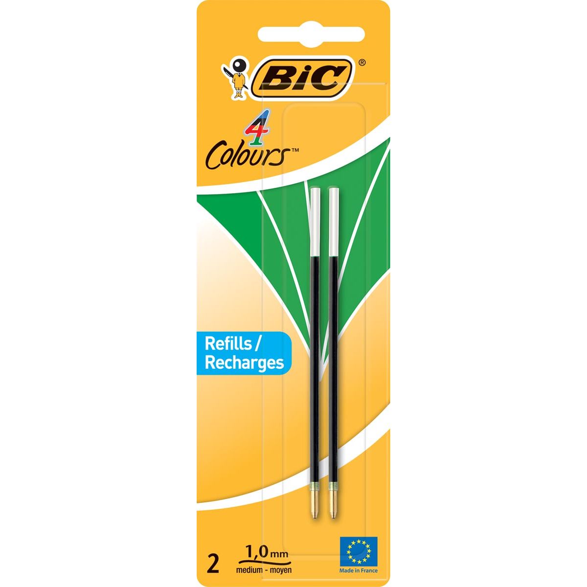 BIC -  vulling voor balpen 4 Colours Medium, blister met 2 stuks, groen