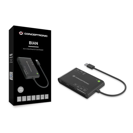 CONCEPTRONIC -   BIAN01B smart card reader Binnen USB 3.2 Gen 1 (3.1 Gen 1) Zwart