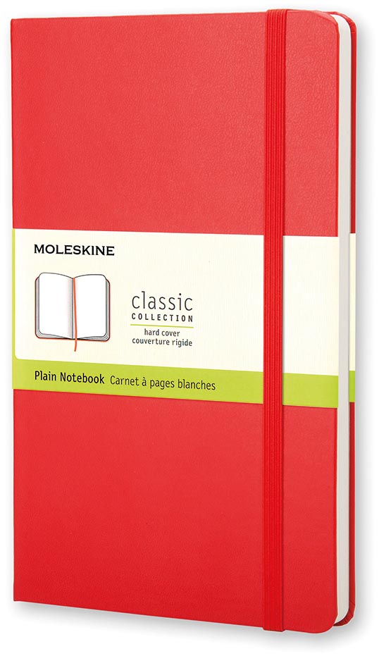 Moleskine - Notizbuch, ft 9 x 14 cm, schlicht, hartes Cover, 192 Blätter, rot