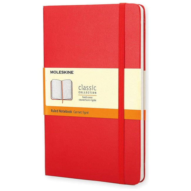 Moleskine - notitieboek, ft 13 x 21 cm, gelijnd, harde cover, 240 blad, rood