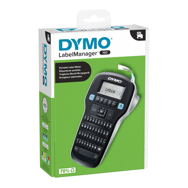 Dymo - Label printer LabelManager 160 portable qwerty 12mm black
