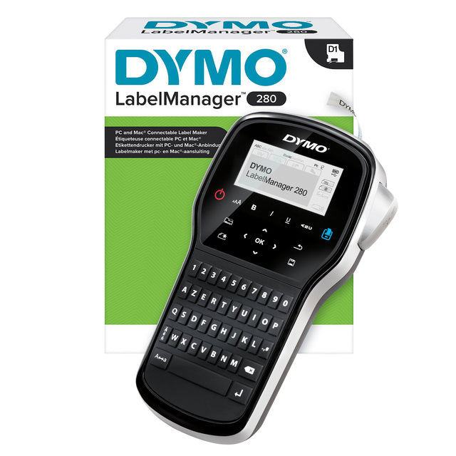 Dymo - Imprimante d'étiquettes LabelManager 280 portable azerty 12mm noir