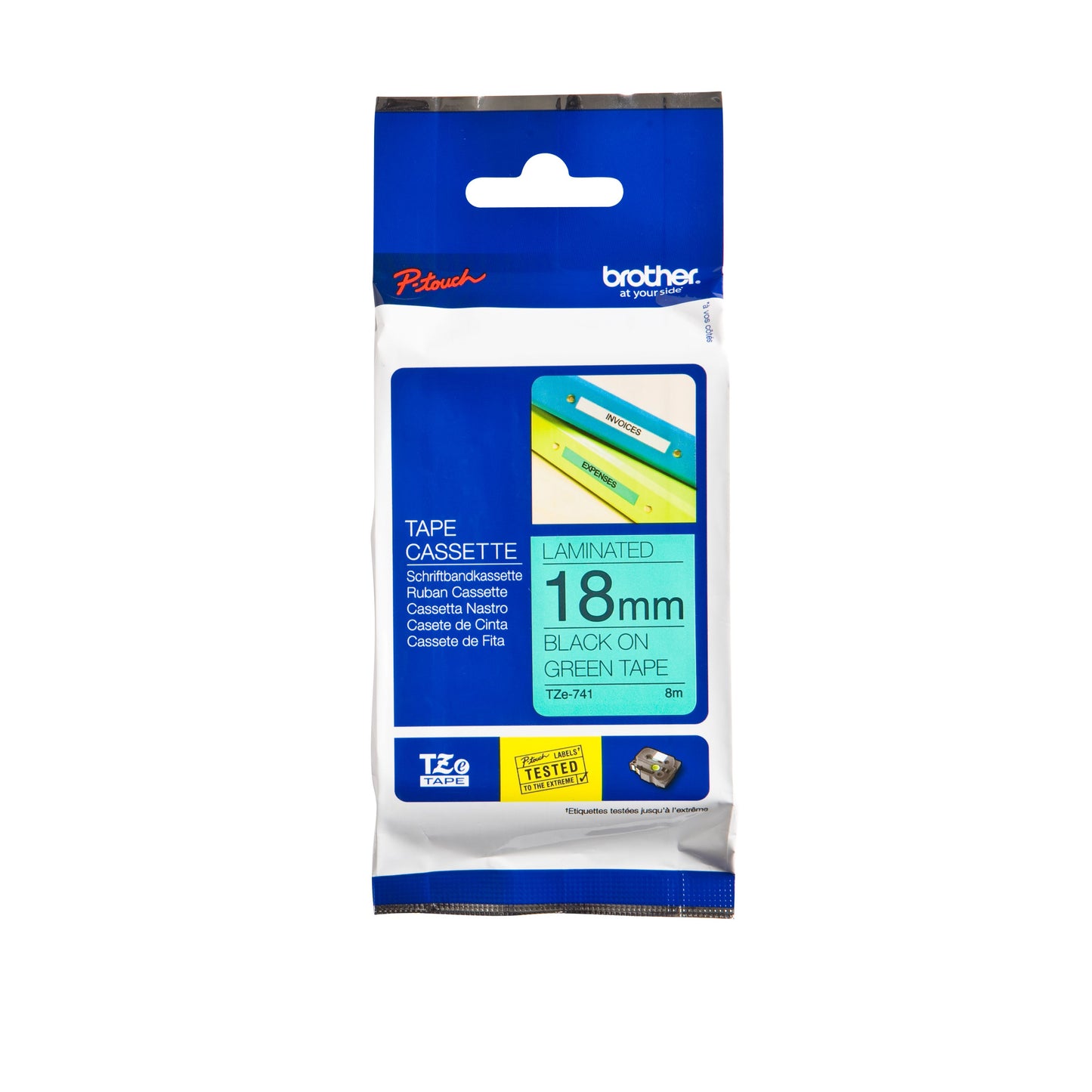 Brother -  Labele  ptouch tze741 18mm groen